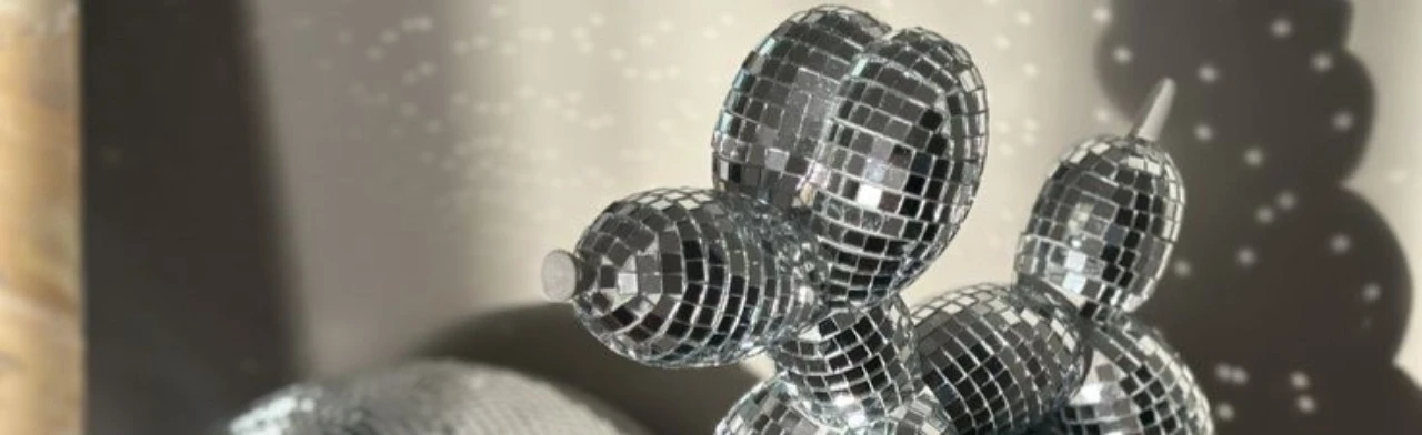 Постер Зеркальный Balloon dog в стиле диско. Мастер-класс в Астрахани