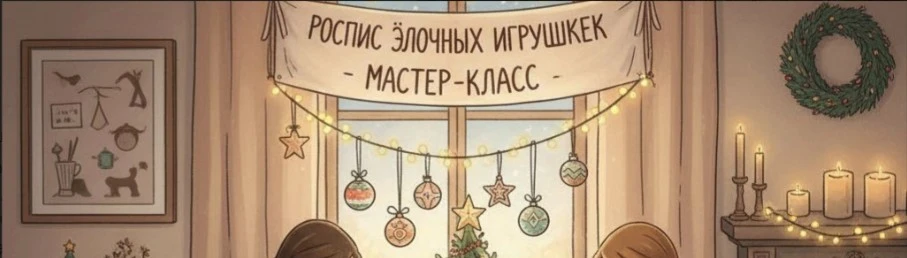 Постер Роспись новогодних шаров разными способами. Мастер-класс в Махачкале