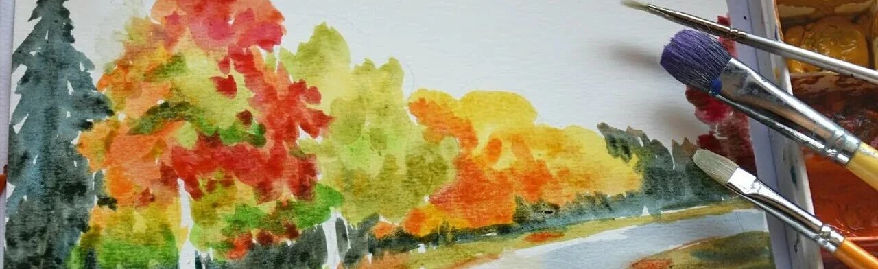 Постер Осенний пейзаж. Мастер-класс по акварельной живописи в Ростове-на-Дону