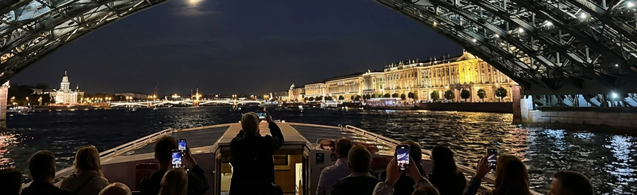 Постер Развод мостов. Ночная прогулка по Неве в Санкт-Петербурге