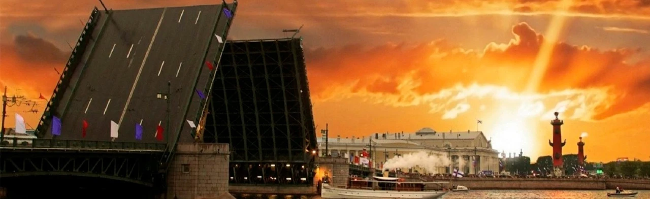 Постер Под разведенными мостами в Санкт-Петербурге