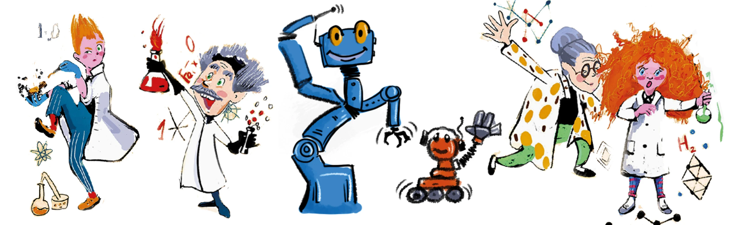 Постер Учёная семейка и роботы