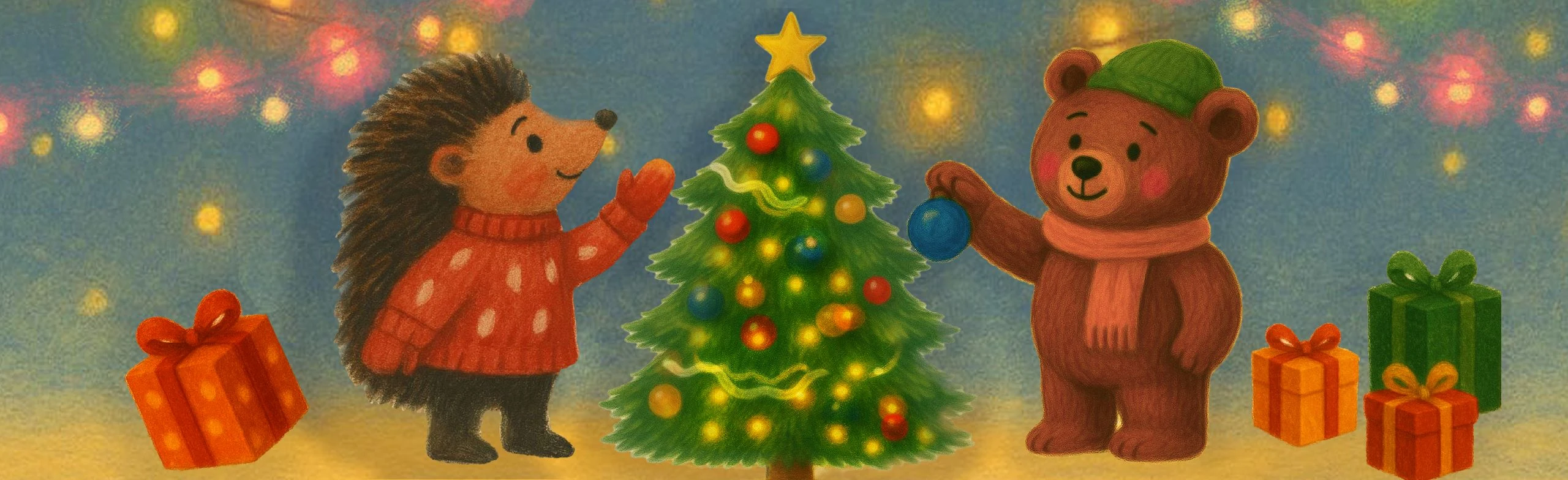 Постер Новогодние посиделки с ёжиком и медвежонком в Москве