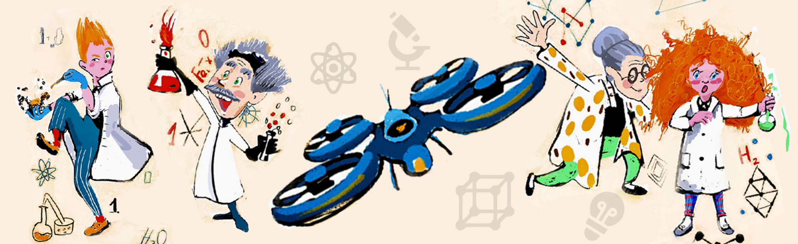 Постер Учёная семейка и квадрокоптер в Москве