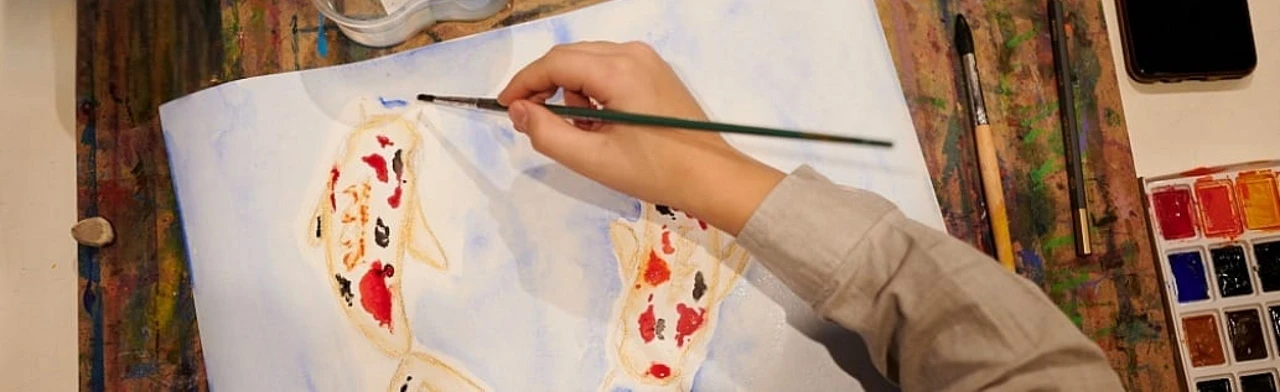 Постер Курс по акварели для детей в Москве