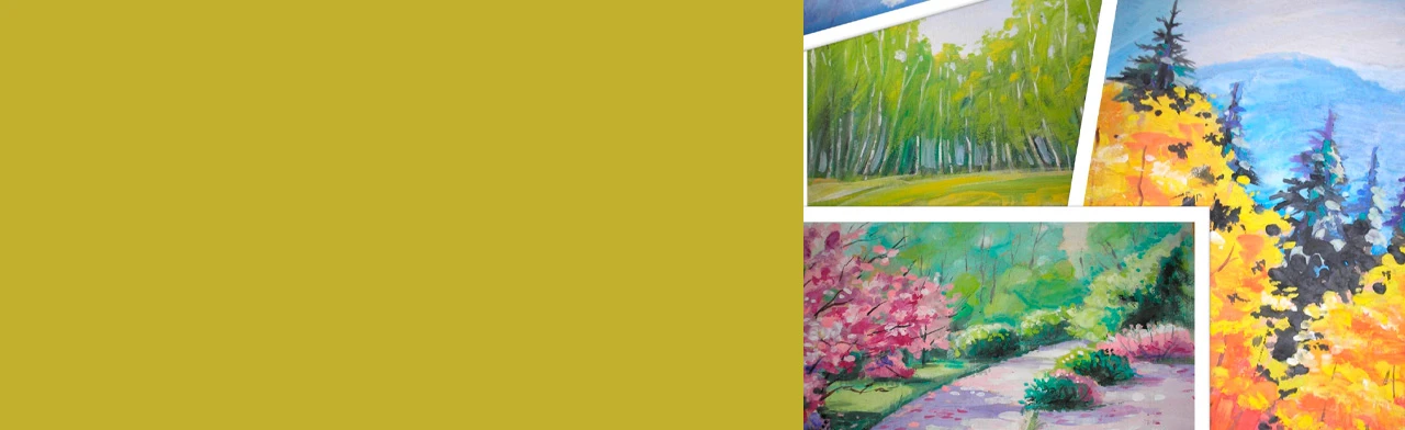 Постер Пейзаж гуашью "Времена года". Мастер-класс в Оренбурге