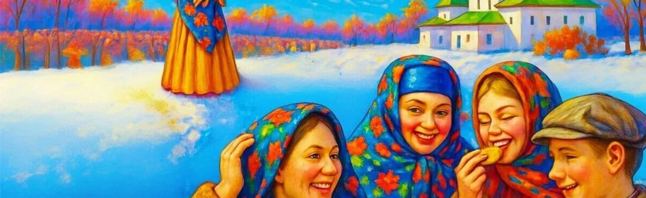 Постер Весну мы радостно встречаем, блинами зиму провожаем. Фольклорный праздник