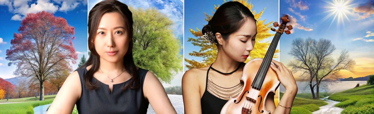 Постер Времена года. Вивальди, Пьяццолла. Марико Ёкота и Хироко Нинагава из Японии