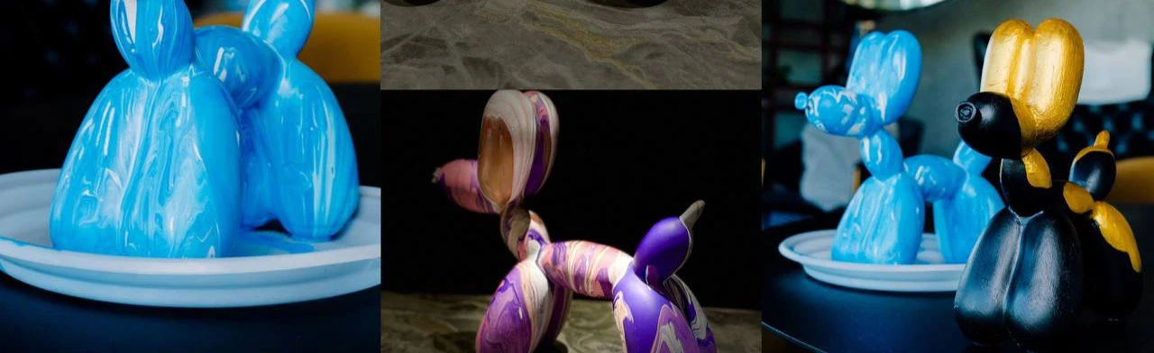 Постер Роспись собачки Ballon Dog в ресторане Сплетни Бар Анны Асти от Артвайбс в Санкт-Петербурге