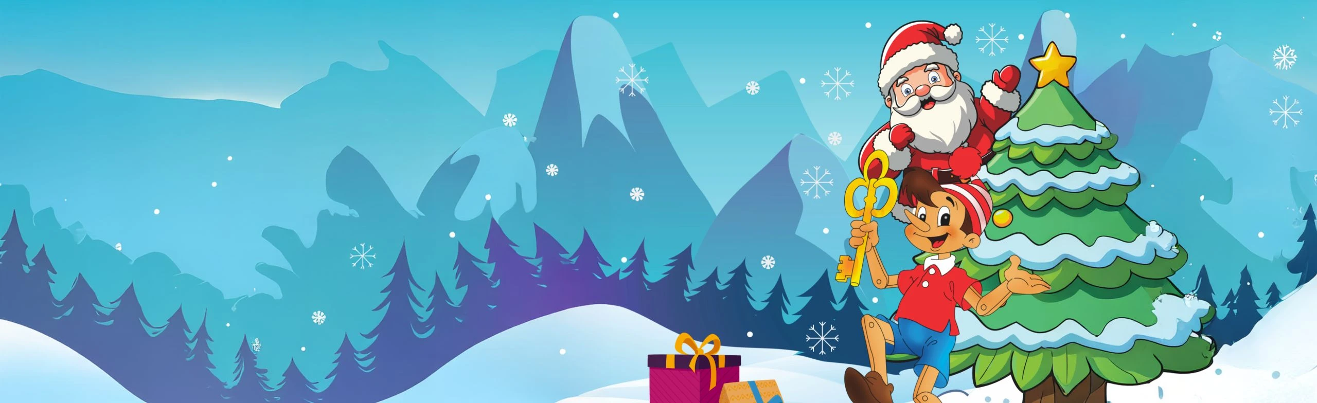 Постер Буратино и Дед Мороз